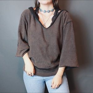 Free People Distressed Hoodie